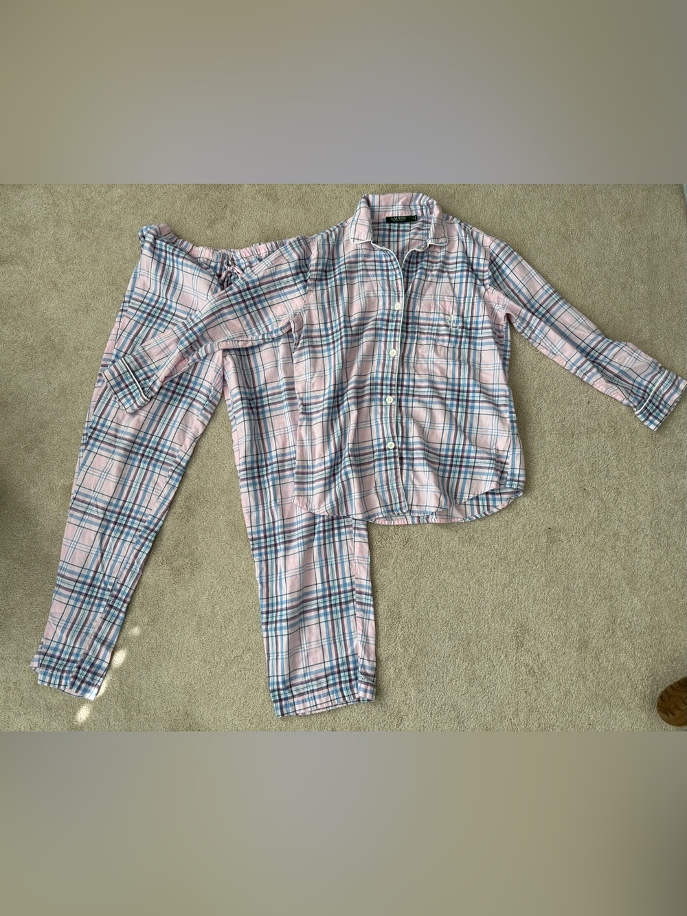 Polo Ralph Lauren pink plaid flannel pjs- size M